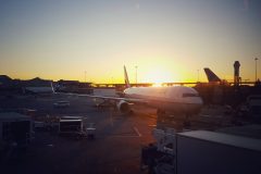 Sunset at Chicago O'Hare.